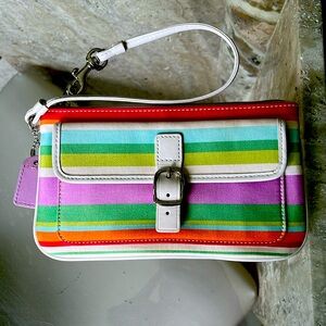 Coach Hampton Stripes Wristlet
